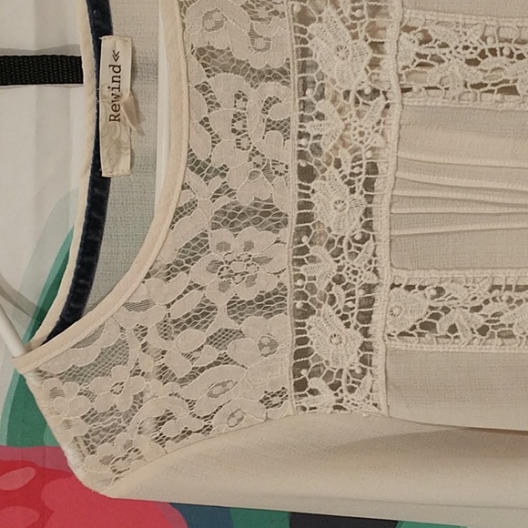 Rewind Cream Lace Detail Blouse - Picture 5 of 9